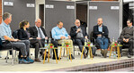 Die Teilnehmer der Diskussion in Nürtingen: (v. l.) Hans Holland, Lilith Stelzner, Werner Kunz, Thomas Wehinger, Dr. Konrad Rühl, Tobias Miltenberger und André Riehle.