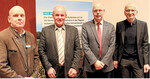 (v. l.) Moderator Dr. Ulrich Kraft, Leiter im Landwirtschaftsamt Karlsruhe; Bauernverbandsvorsitzender Werner Kunz und die Referenten Thomas Preuße, DLG Mitteilungen, Frankfurt, sowie Dr. Olaf Zinke, Deutscher Landwirtschaftsverlag, Berlin.