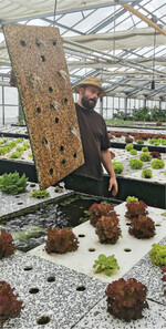 Mike setzt auf Aquaponik und verbindet so Gemüseanbau mit Fischzucht.