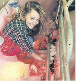 Miriam Hecht auf dem elterlichen Betrieb in Sulmingen.