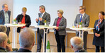 Die Diskutanten in Hohebuch von links: Bernd Kraft, Charlotte Landes, Wilfried Häfele, Heike Hespe, Jürgen Buchwald und Regina Birner.
