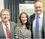 Stellt sich dem Students‘ Executive Talk an der Dualen Hochschule in Heilbronn – Präsident Joachim Rukwied (r.), Rektorin Prof. Dr. Nicole Graf, Prorektor Prof. Dr. Otto Weidmann.