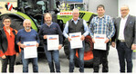 (v.l.) Veronika Duffner, Klaus Unger 45 Jahre, Norbert Jehle 35 Jahre, Peter Heinzler 25 Jahre, Ralf Kleiner 25 Jahre, Karl Josef Duffner