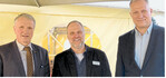 Wolfgang Guckert, Martin Vaupel und Thomas Fichtl (von links) beim Bauerntag in Wimmers Landwirtschaft in Wiesloch.