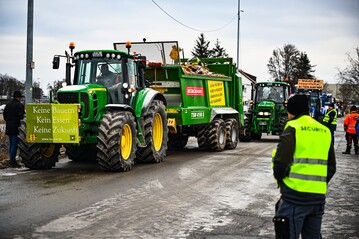 Vom 8. bis 15. Januar 2024 finden in ganz Baden-Wrttemberg, wie hier in Reutlingen, und bundesweit Proteste und Demonstrationen von Landwirten statt. Hintergrund sind die geplanten Beihilfe-Krzungen der Bundesregierung.