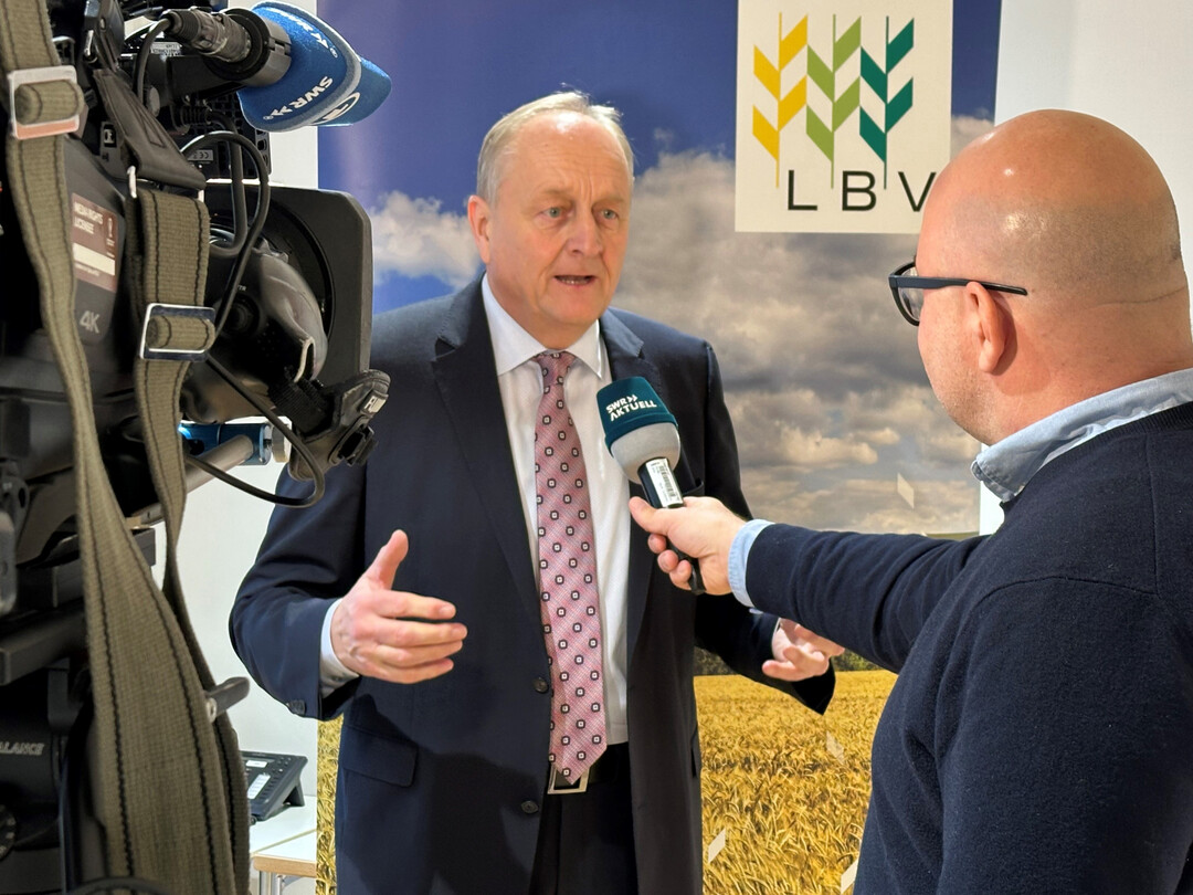 LBV-Prsident Joachim Rukwied im Interview mit dem SWR.