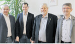 Gastgeber und Gäste in Eislingen (v. l.): Kreisvorsitzender Hermann Färber; Simon Weißenfels, CDU; Eckhart Klein, Grüne; Martin Kaess, FDP.