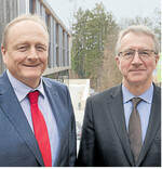 Im LBV-Vorstand in der Bauernschule Bad Waldsee: QS-Geschäftsführer Dr. Nienhoff (rechts), LBV-Präsident Rukwied.