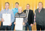 Geehrte und Wiedergewählte: Armin Weber, Stefan Junger, Hermann Eberhardt, Vorsitzender Hagen Hohl und Kassier Markus Kern.
