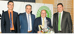 Dank für die geleistete Arbeit zollte MR-Vorsitzender Christian Wittlinger (r.) den Geschäftsführern (v. l.) Joachim Hilt, Helmut Wolf und Geburtstagskind" Hans Fetzer.