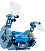 Die SM150AL hat einen Grobschleifstein und eine Bürstenscheibe.