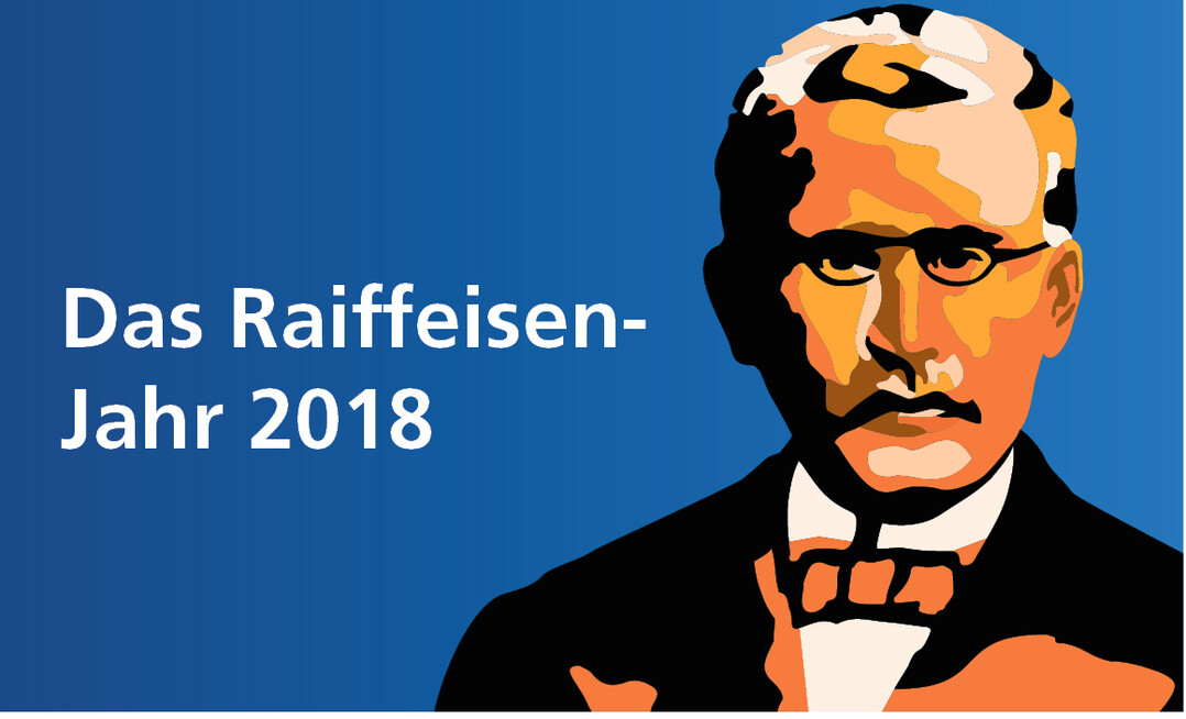 Ein stilisiertes Portrait von Friedrich Wilhelm Raiffeisen ist das Markenzeichen aller Veranstaltungen im Jubiläumsjahr.