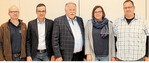 Vorstandschaft mit Gast: (v. l.) zweiter Vorsitzender Johannes Wegst, Vorsitzender Thomas König, Ministerialdirigent Joachim Hauck (MLR), Schriftführerin Ariane Amstutz und Kassier Markus Auer.