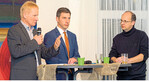 Hubert Kucher, Vorsitzender des Bauernverbandes Ostalbkreis (l.), Bürgermeister Christoph Hald und Michael Weber von der Hochschule Nürtingen-Geislingen (r.) beim Podiumsgespräch in Gschwend.