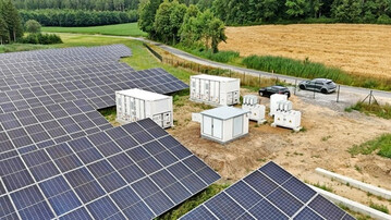Ein neues Speichersystem mit 1,2 MW Leistung und 4 MWh Kapazitt ergnzt den Solarpark Langacker in Waffenbrunn.