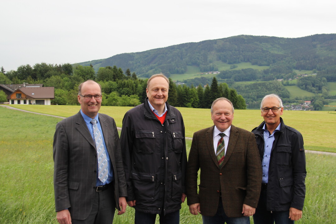 v. l.: SBV-Prsident Markus Ritter, DBV-Prsident Joachim Rukwied, LK-Prsident Hermann Schultes, VBO-Geschftsfhrer Klaus Bchel