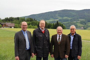 v. l.: SBV-Prsident Markus Ritter, DBV-Prsident Joachim Rukwied, LK-Prsident Hermann Schultes, VBO-Geschftsfhrer Klaus Bchel