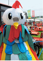 Der Gockel, das Maskottchen der Südwest Messe, muss ein Jahr pausieren.