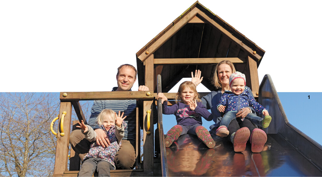Fröhliche Familienbande: Sandra und Henning Plaug mit Hedda, Martje und Ella (v.li.)
