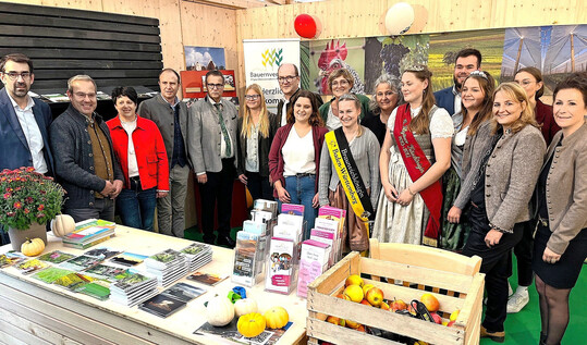 Hochbetrieb am Stand des Bauernverbandes Allgu-Oberschwaben. 