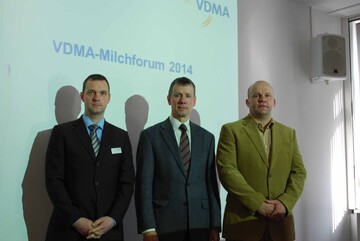 Gerd Wiesendorfer, VDMA-Marktanalyst, Dr. Reinhard Vogel-Lackenberg, Geschftsfhrer des Deutschen Milchkontors eG und Roman Reincke, Gesellschafter der Ziltendorfer Bauerngesellschaft. 