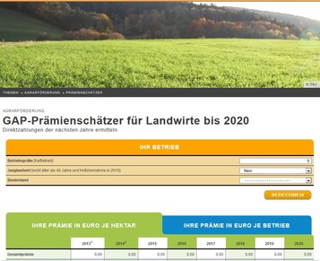 Erweiterter GAP-Prmienschtzer auf www.bauernverband.de