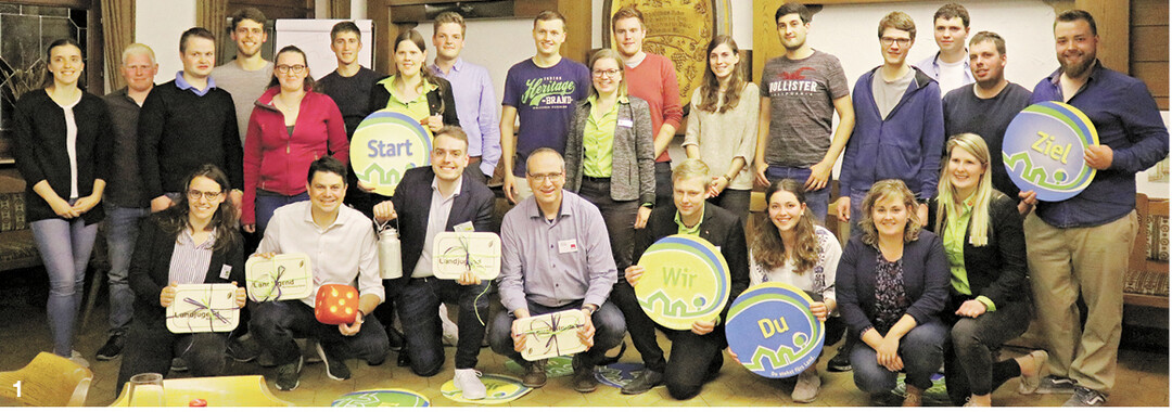 Teilnehmer sowie Vertreter der Parteien: (Von unten Links:) Lea Elsemller (Die Grnen), Thomas Schiroky (CDU), Valentin Abel (FDP), Jérôme Brunelle (SPD)