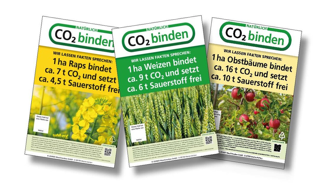 Mit Motiv-Plakaten entlang der Felder können Informationen zur Bedeutung der Landwirtschaft im CO2-Kreislauf an Spaziergänger und Freizeitsuchende vermittelt werden.