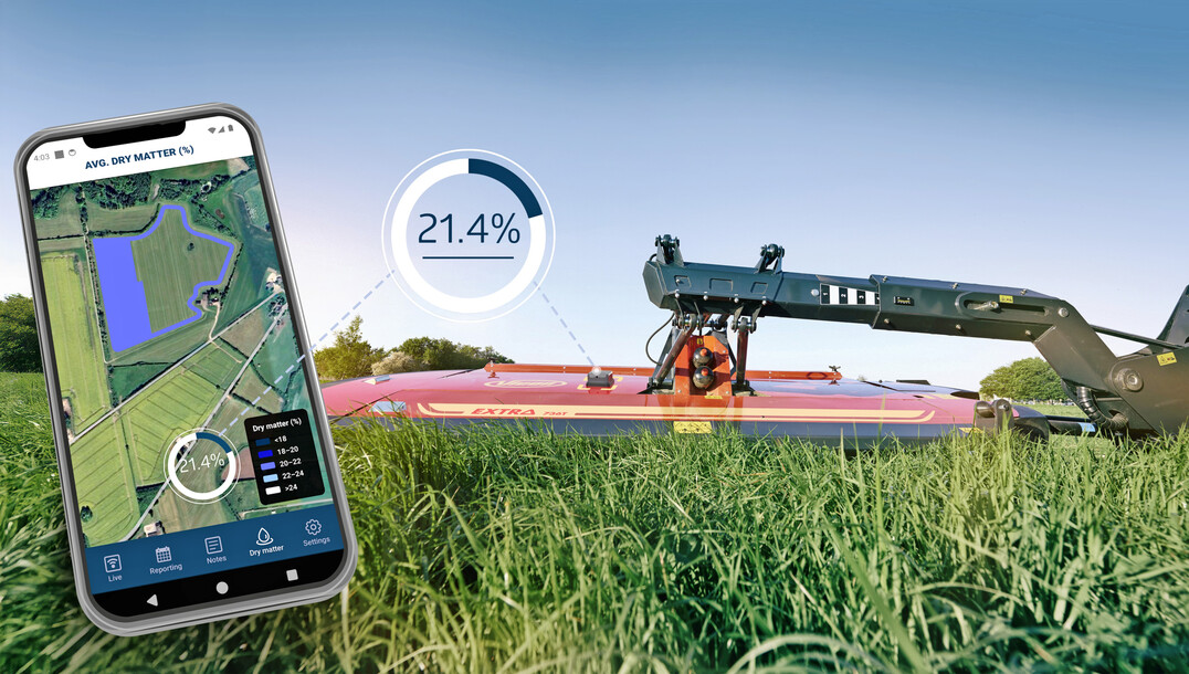 Das M�hwerk ermittelt die Trockenmasse bereits beim M�hen.