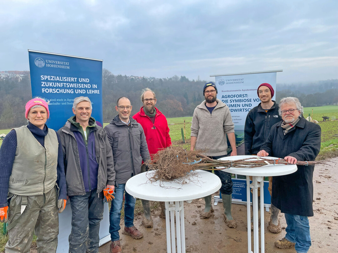 Pflanzaktion mit Mitgliedern der Universit�t Hohenheim und ihrer Koordinationsstelle Agroforst sowie der Eva Mayr-Stihl Stiftung. 