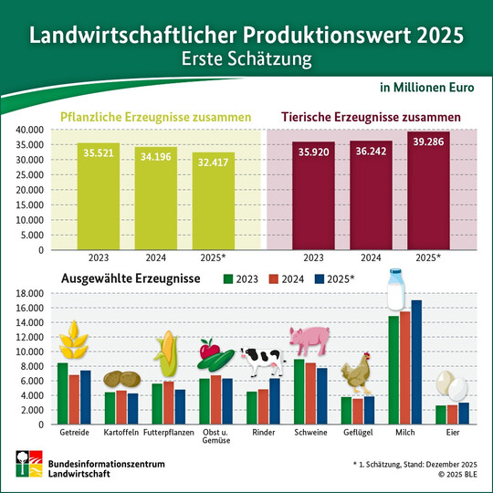 Landwirtschaftlicher Produktionswert 2025.