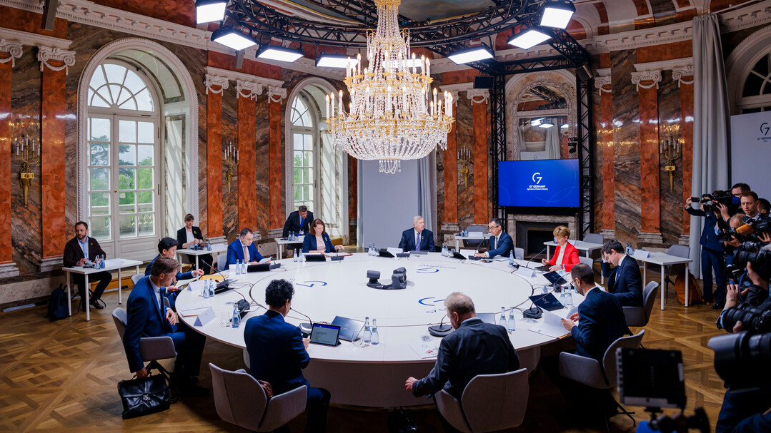 Die G7 -Agrarminister im Schloss in Hohenheim/ Suttgart.