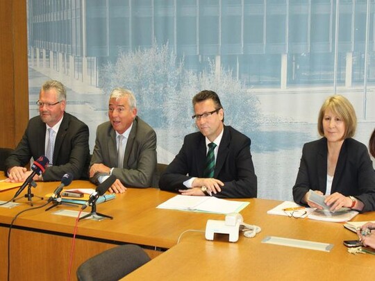 Im Stuttgarter Landtag stellte die Landes-CDU ihre Handlungsschwerpunkte fr den lndlichen Raum vor. Von links: Alois Gerig, Thomas Strobl, Peter Hauk und Elke Brunnemer. 