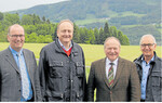 Vierer-Treffen der Bauernpräsidenten (v. l.): Markus Ritter (Schweiz), Joachim Rukwied (Deutschland), Hermann Schultes (Österreich) und Geschäftsführer Klaus Büchel (Lichtenstein).