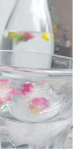 Blüten-Eiswürfel: Hübsche und erfrischende Zutat fürs Mineralwasser.