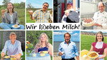 Die Collage aus Fotos der beteiligten Bundesländer zeigt begeisterte Milchfans mit ihren regionalen Milchspezialitäten.