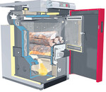 Mit der serienmäßigen WOS-Technik (Wirkungsgrad-Optimierungs-System) können die Wärmetauscher-Rohre komfortabel mittels Hebel von außen gereinigt werden. Diese Reinigung der Heizflächen bewirkt höhere Wirkungsgrade und somit eine Brennstoffersparnis.