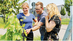 Winzer-Azubi Jessica Himmelsbach aus Heitersheim erklärt den Prüfern, welche Maßnahmen zur Unterstockpflege sich in Nordheim am besten eignen.