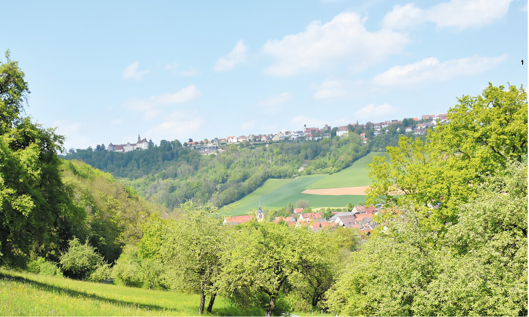 Bächlingen liegt beschaulich im Hohenlohischen, im Tal unterhalb von Schloss und Stadt Langenburg.