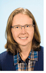 Andrea Scholz, Referentin an der (LSZ) Boxberg, informiert über und beantwortet Fragen zum Aktionsplan Kupierverzicht.