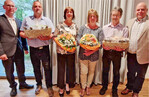 Die langjährigen Vorstandsmitglieder Albrecht Stier (2. v. l.) und Siegfried Bruder (2. v. r., mit ihren Frauen) wurden von Matthias Frieß (l.) und Uwe Rüttiger (r.) gebührend verabschiedet.