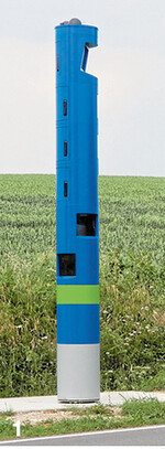 Kein Blitzer, sondern eine Kontrollsäule für die Maut auf Bundesstraßen. Seit 1. Juli 2018 sind die Geräte scharf gestellt" und die Maut ist fällig.