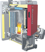 Der T4 Hackgutkessel ist mit Heizleistungen von 24 bis 150 kW verfügbar.