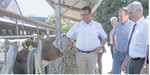 Auf der Eselsmühe dreht sich alles um die tiergerechte Haltung der Wiederkäuer. Darüber informierten sich Agrarminister Peter Hauk (l.) und der CDU-Landtagsabgeordnete Klaus Burger (r.) im Gespräch mit Betriebsleiter Thomas Zimmerer (Mitte).