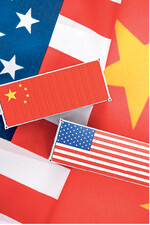 Miniaturcontainer auf den Fahnen von USA und China: Sie stehen für den gegenseitigen Handelsstreit, der die weltweiten Rohstoffmärkte für Sojabohnen und Raps in Atem hält.
