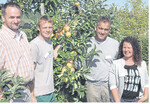 Fachleute für Obstbau und Obstmarkt in Stuttgart-Uhlbach, von rechts: Anette Nanz, Markus Nanz, Christian Hörnle und Andreas Siegele.