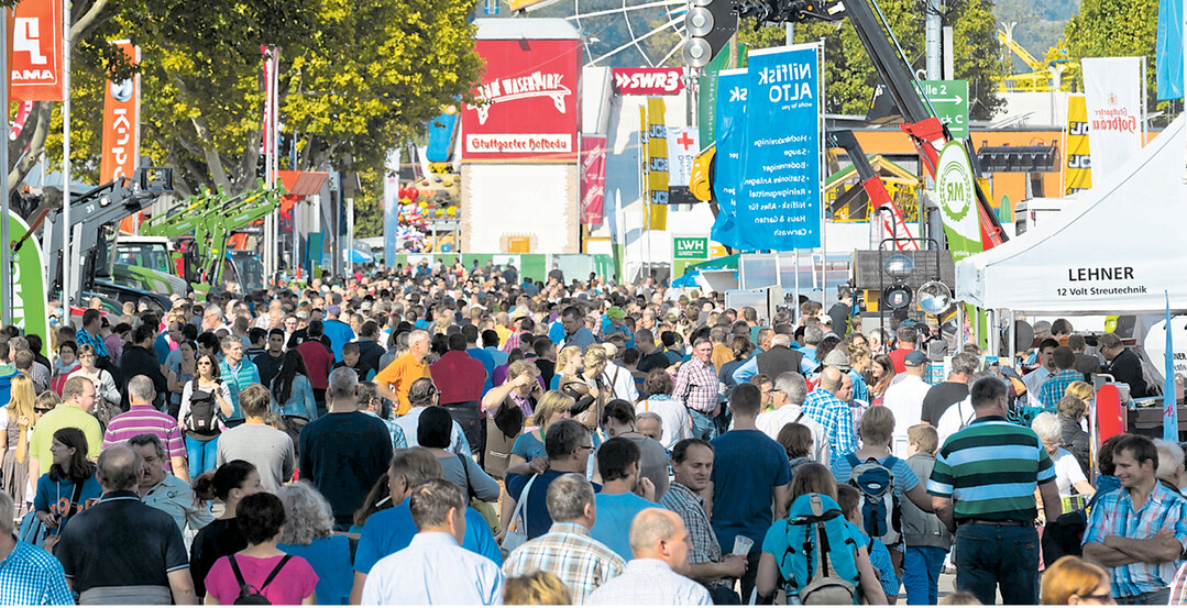 Das 100. Landwirtschaftliche Hauptfest lockt mit mehr als 600 Ausstellern auf dem 130.000 Quadratmeter großen Freigelände sowie in neun Messehallen. An den Wochenenden und am Tag der Deutschen Einheit kann es darum voll werden auf dem Wasen.