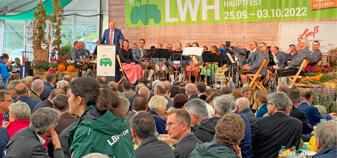 LBV-Prsident Joachim Rukwied spricht deutliche Worte beim Bauerntag auf dem Landwirtschaftlichen Hauptfest.