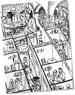 Wie ein Börsentag ablief, veranschaulichte die Süddeutsche Molkerei-Zeitung im Jahr 1929 in einer Karikatur.