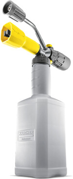 Ohne die Sprühlanze zu wechseln, kann von Schaum auf Hochdruckstrahl umgeschaltet werden.